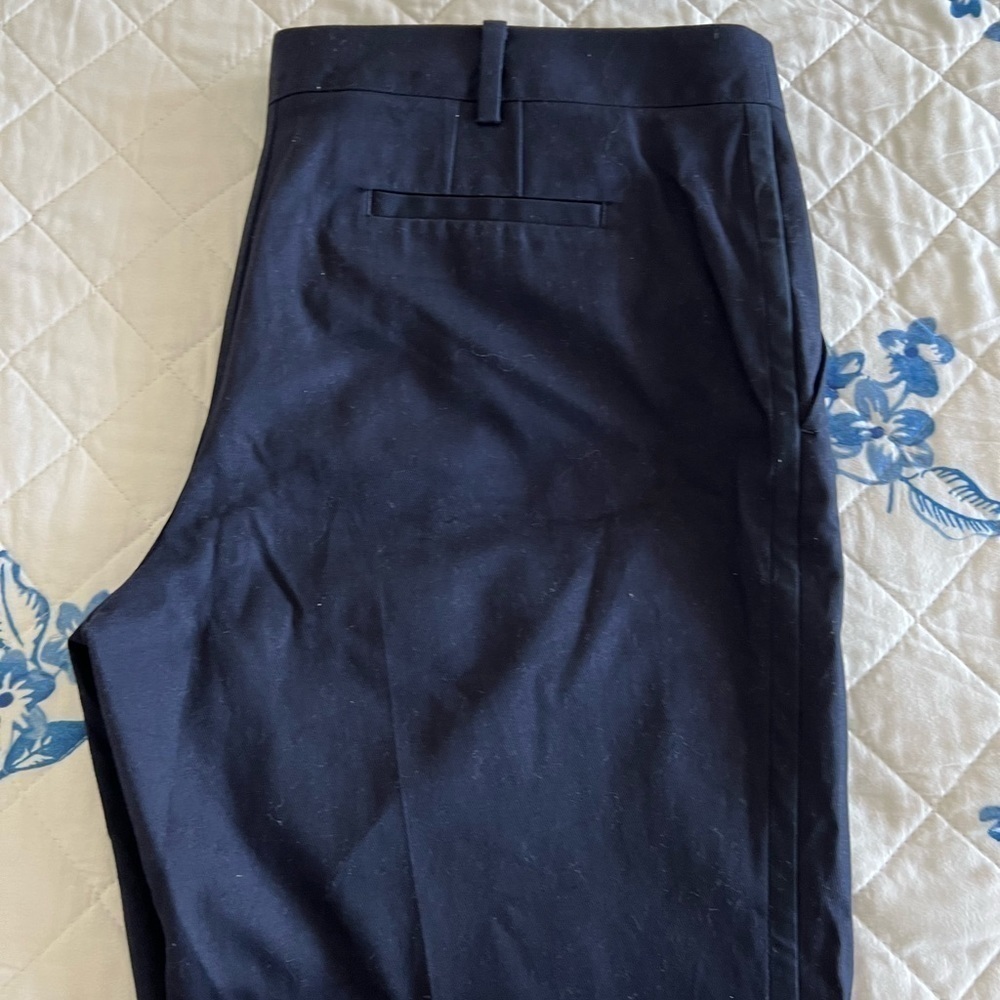 Tory Burch Belted Dress Pants: Navy